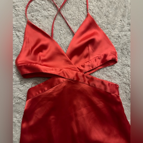 Zara Pink Satin Dress - Picture 2 of 4